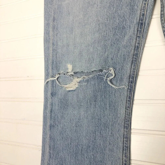 Agolde Riley High Rise Straight Crop Jeans Distressed Womens Size 27 In Shatter - Picture 3 of 11